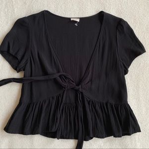 John Galt tie- front shirt